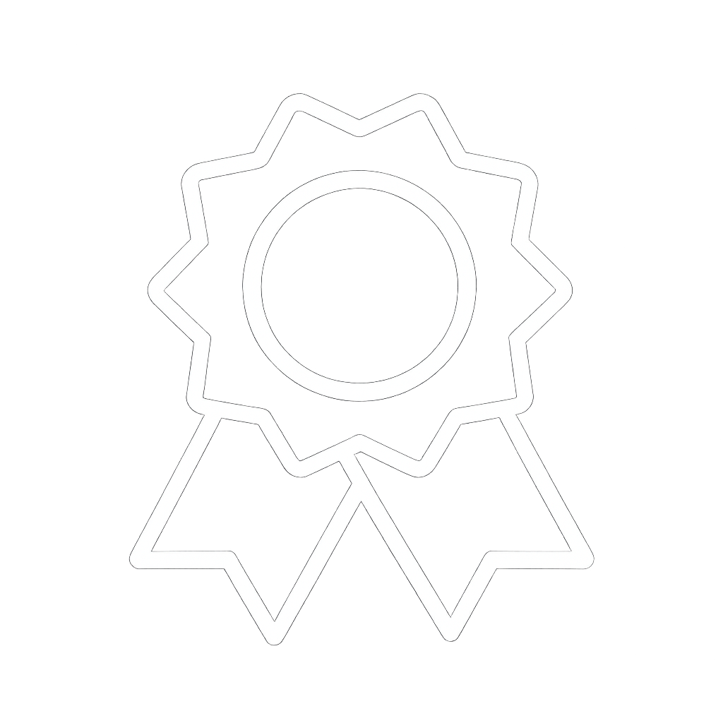 Minimalist black and white ribbon icon