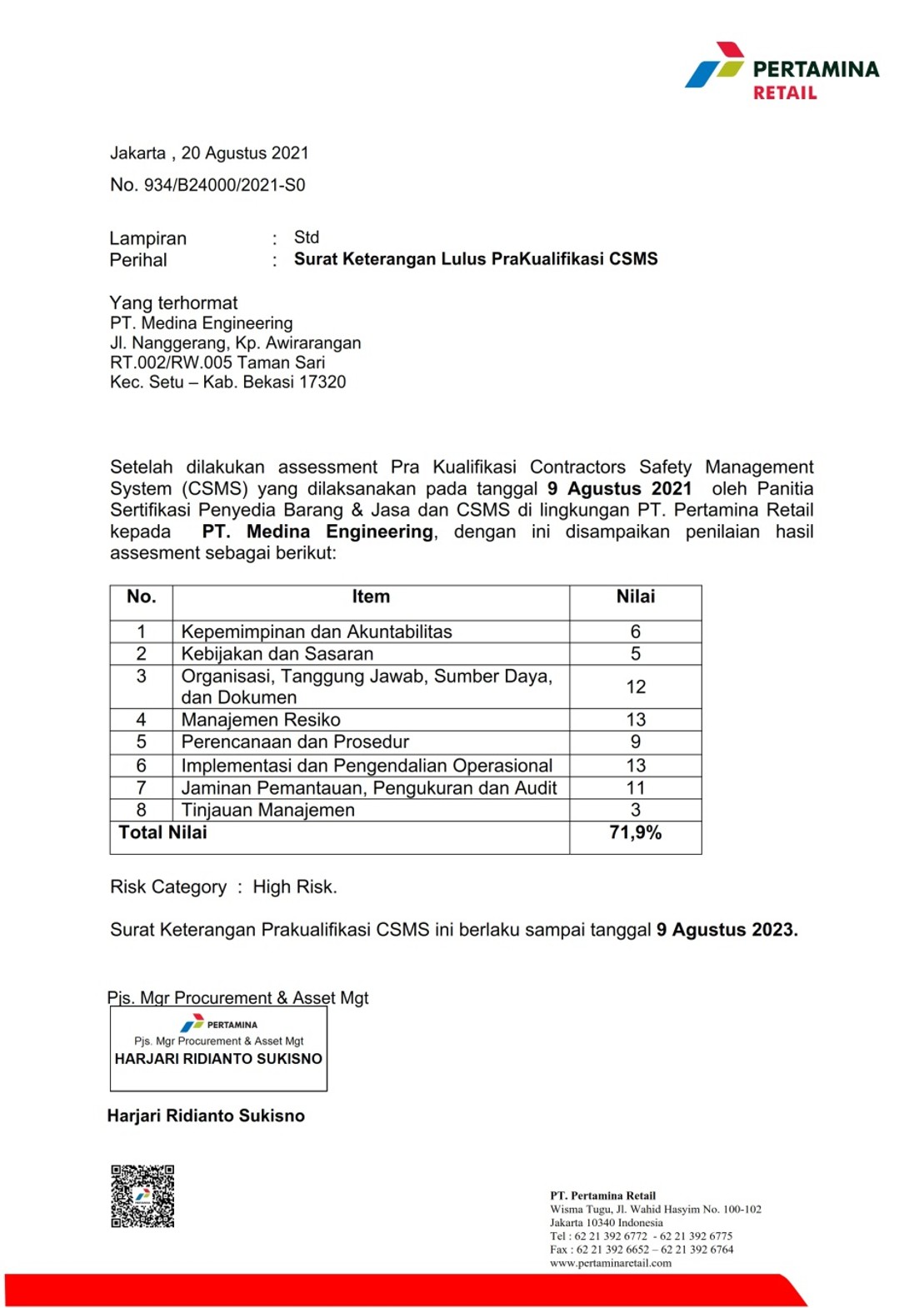 CSMS Pertamina Retail